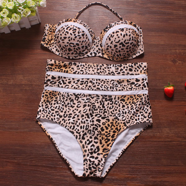 6344871 HIGH WAIST LEOPARD PRINT BIKINIS on Luulla